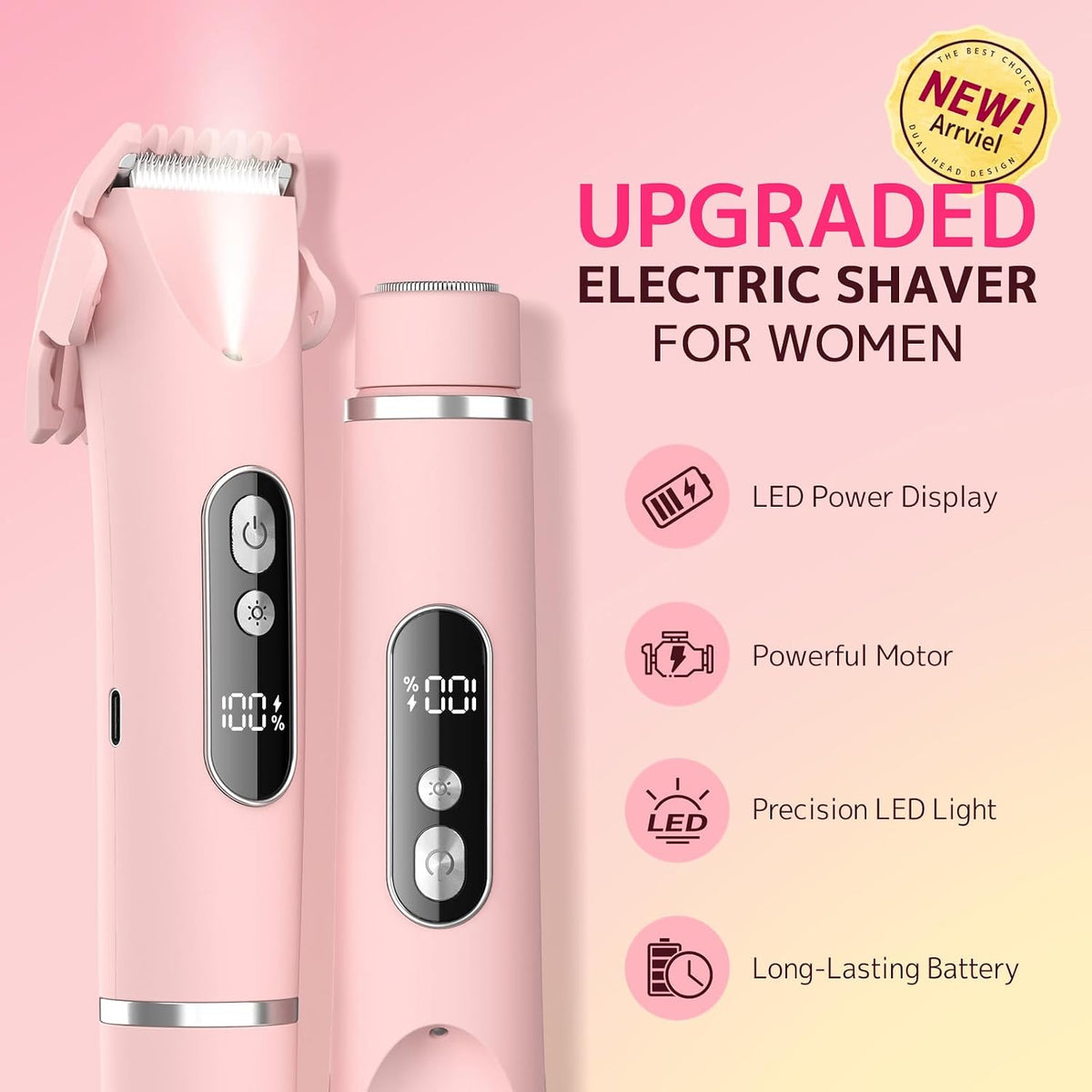 Bikini Trimmer for Women,Smooth Electric Razor for Sensitive Skin, IPX7 Waterproof Wet & Dry Cordless Body Shaver Replac