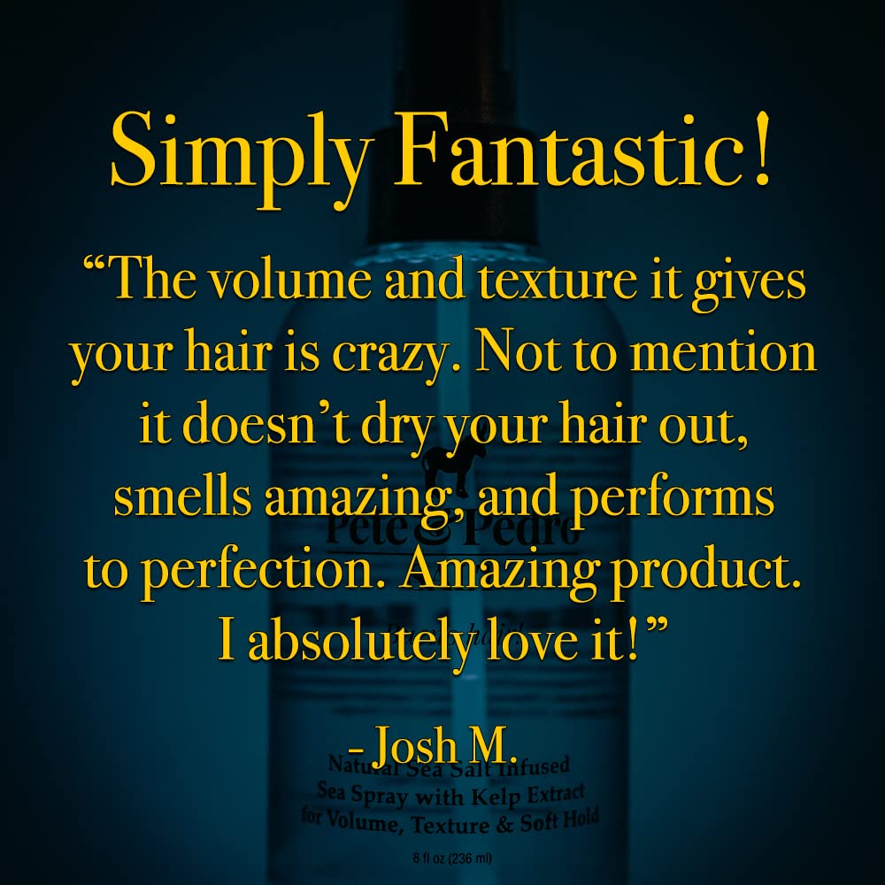 Pete & Pedro Natural Sea Salt Spray For Hair Adds Volume & Texture, 8.5 oz