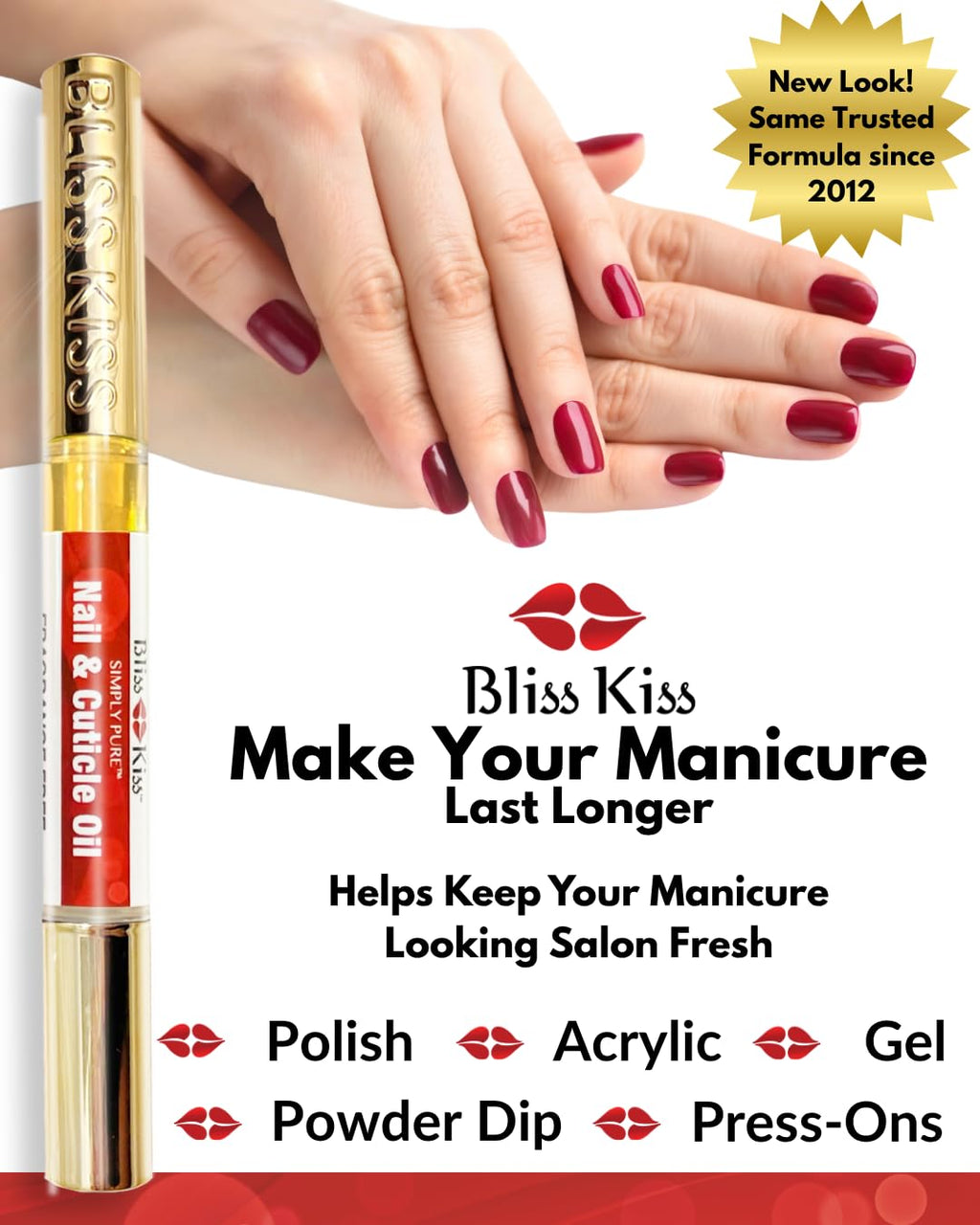 Bliss Kiss Simply Pure Cuticle Oil Pen, Fragrance Free, 1 Count