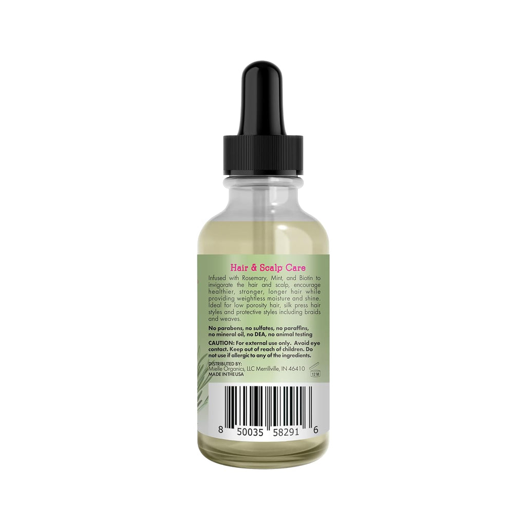 Mielle Organics Rosemary & Mint Light Hair Oil, Split Ends & Dry Scalp Treatment - Infused with Biotin & Essential Oils 