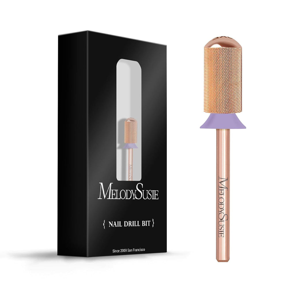 MelodySusie Safety Nail Drill Bits Large Smooth Top Carbide F Rose Gold