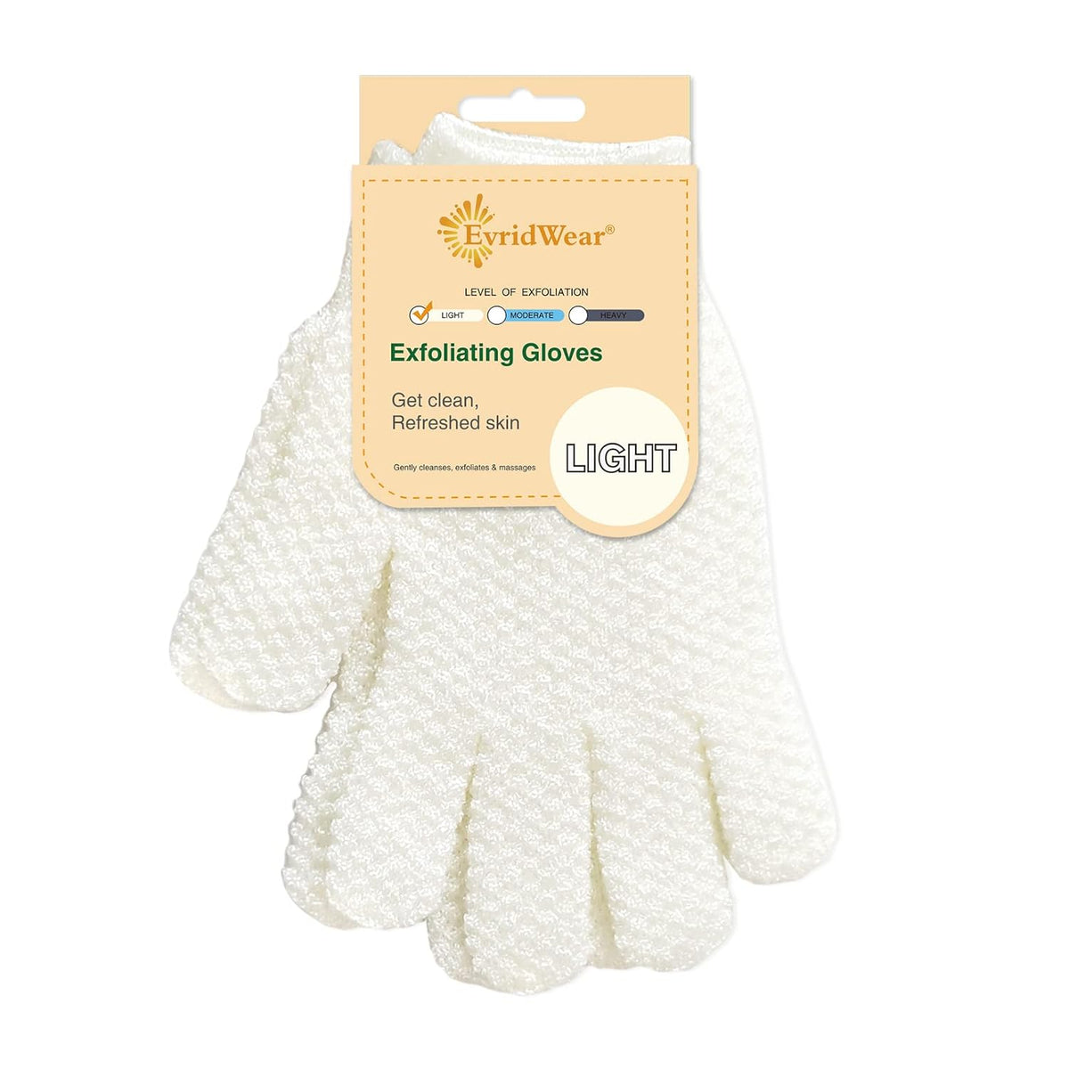 Evridwear Exfoliating Dual Texture Bath Gloves for Shower, Spa, Massage and Body Scrubs, Dead Skin Cell Remover, Gloves 