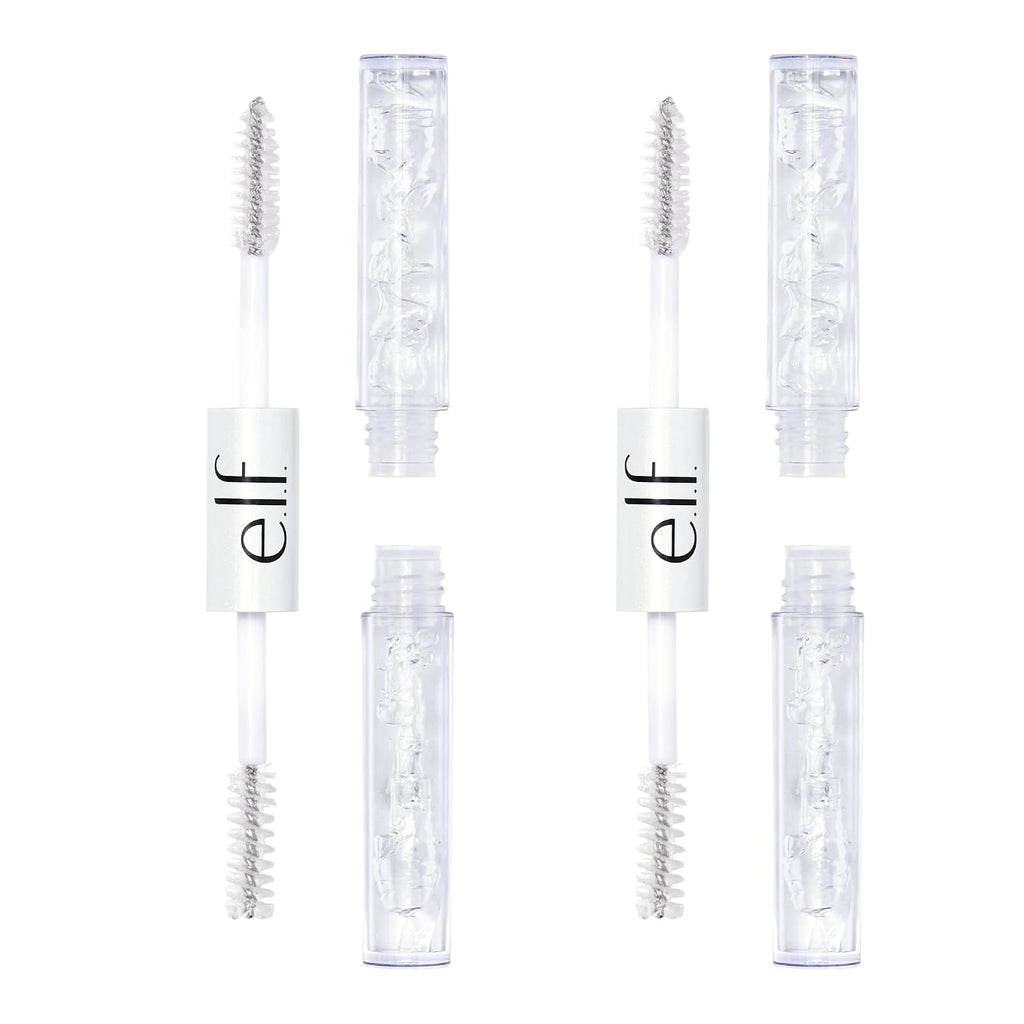 e.l.f. Clear Lash & Brow Mascara Gel, Dual-Sided Flexible Hold, Long-Lasting Clear Formula for Natural-Looking Brows & D