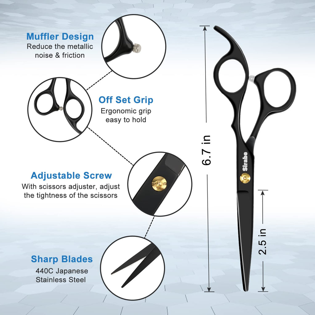 10 PCS Hair Cutting Scissors Set, Professional Haircut Scissors Kit with Cutting Scissors, Thinning Shears, Comb, Cape, 