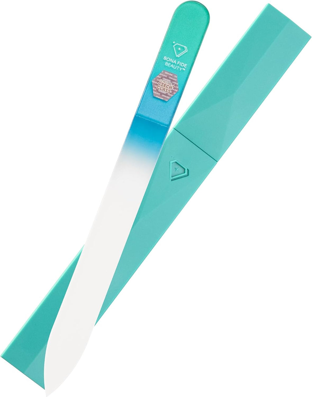 Bona Fide Beauty Czech Glass Nail File (Clear color) with Silver Hardcase