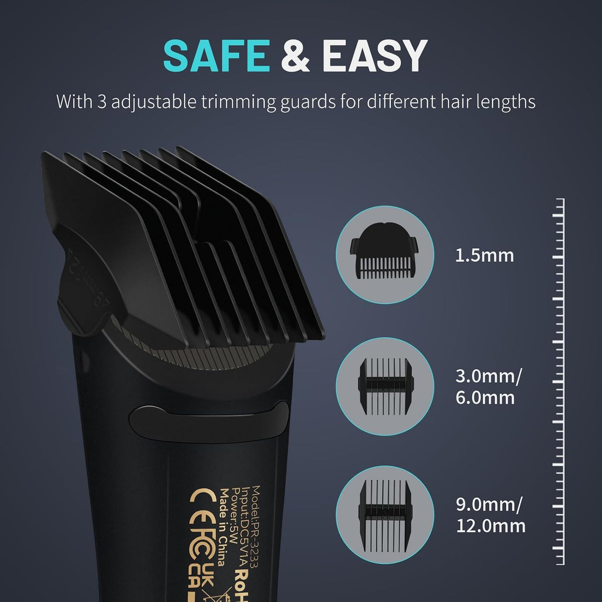 PRITECH Manscape Body Hair Trimmer - Waterproof Pubic Hair Ball Trimmer, Ceramic Blade Shavers Electric Razors for Men w