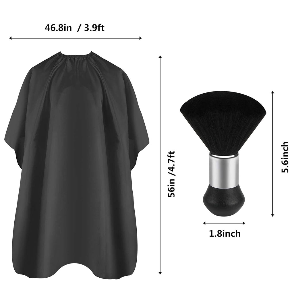 FEBSNOW Barber Cape Professional Hair Cutting Cape with Neck Duster Brush