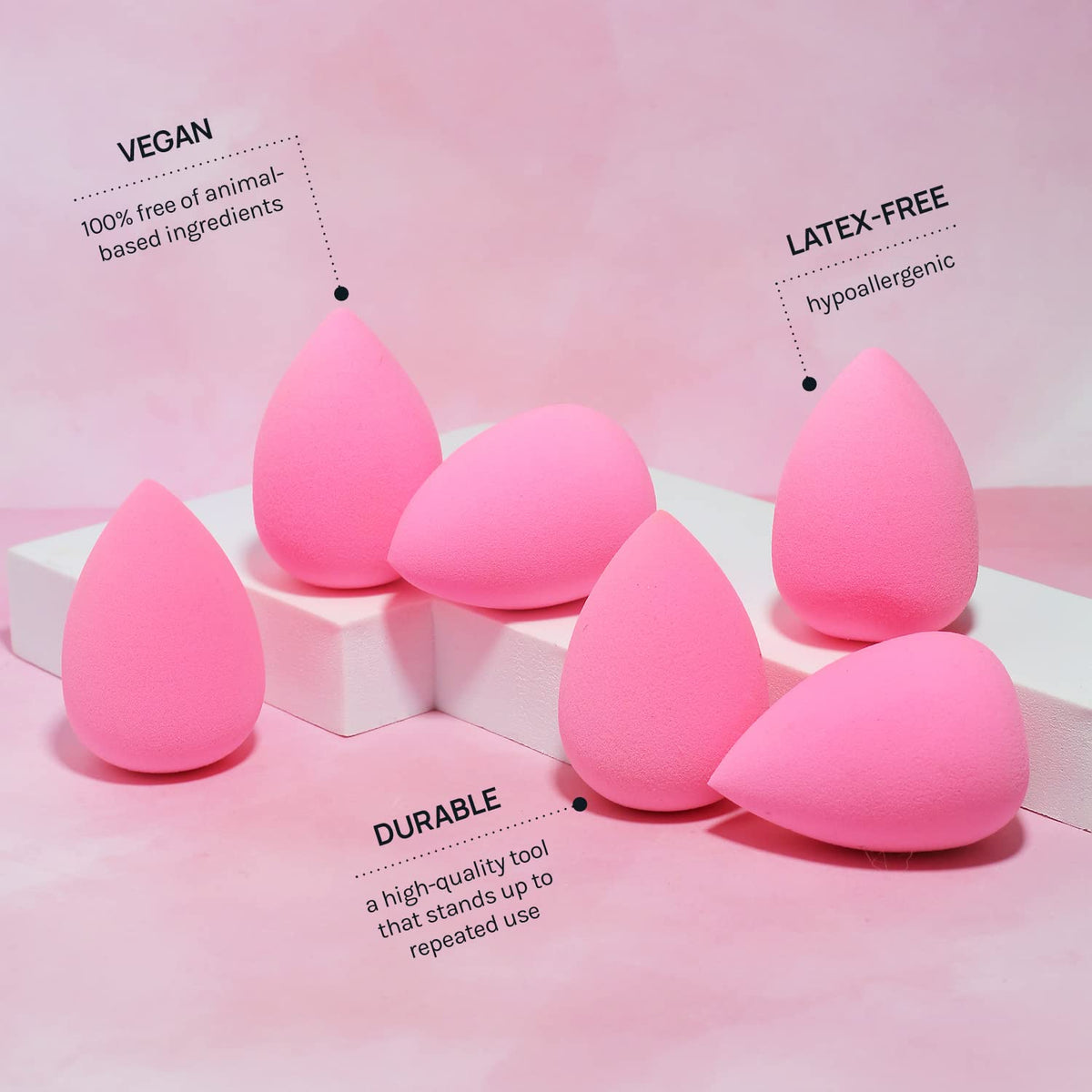 AOA Studio Collection makeup Sponge Set Latex Free and High-definition Set of 6 makeup Wonder blender For Powder Cream a