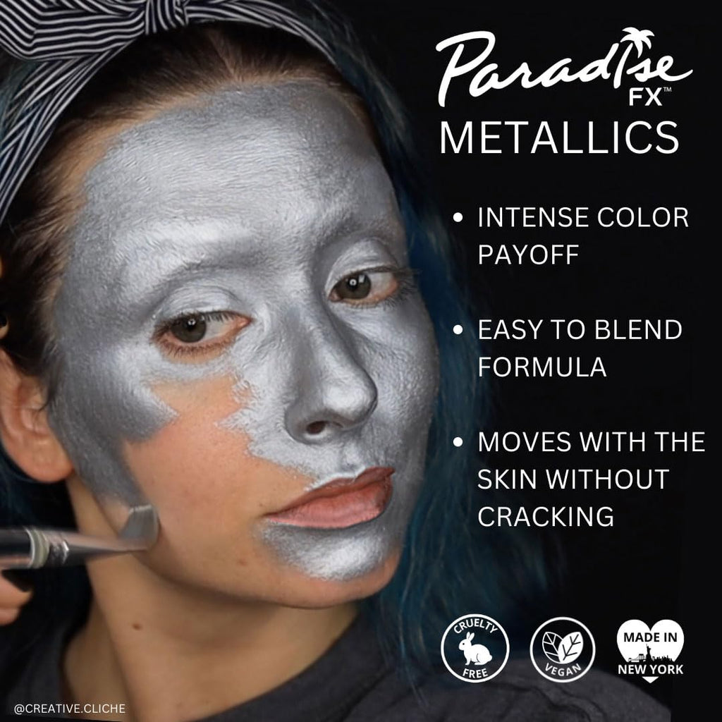 Mehron Makeup Paradise FX - METALLIC PALETTE, Water-Activated Face Paint