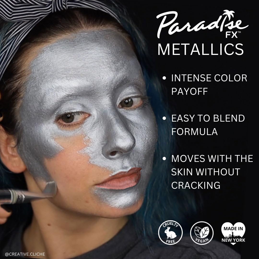 Mehron Makeup Paradise FX - METALLIC PALETTE, Water-Activated Face Paint