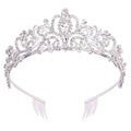 Didder Silver Crystal Tiara Crowns for Women Girls Elegant Princess Crown with Combs, Tiaras for Women Bridal Wedding Pr
