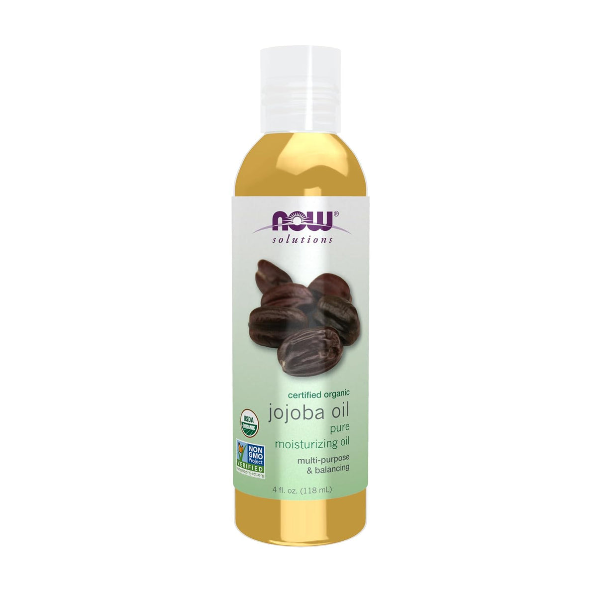 NOW Solutions, Organic Jojoba Oil, Moisturizing Multi-Purpose, 4 fl. oz