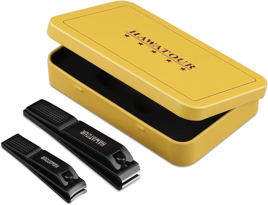 Nail Clippers Set with Visibly Tin Case, Black