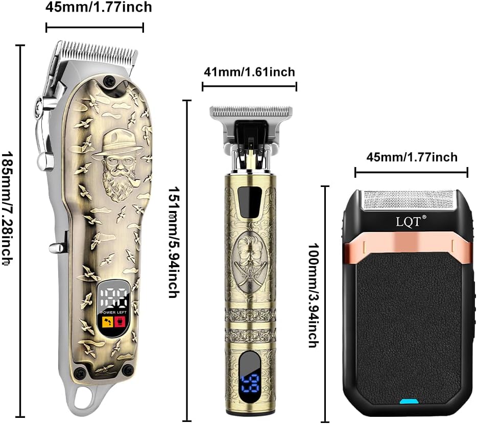Hair Clippers Set for Men, Hair Clipper Trimmer with LED Display, Professional Cordless Hair Clipper Shaver Beard Trimme