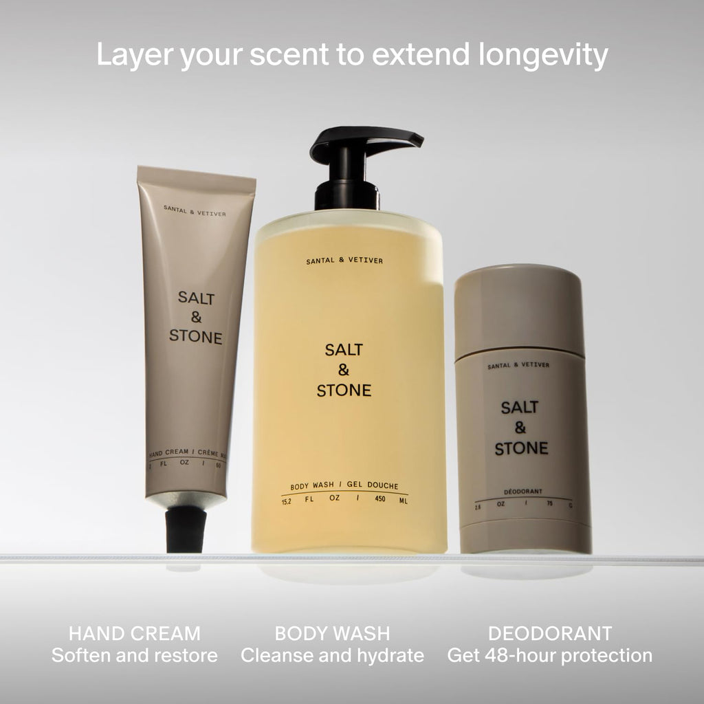 Salt & Stone Hand Cream, Hand Lotion, Women & Men, Santal & Vetiver 2 fl oz