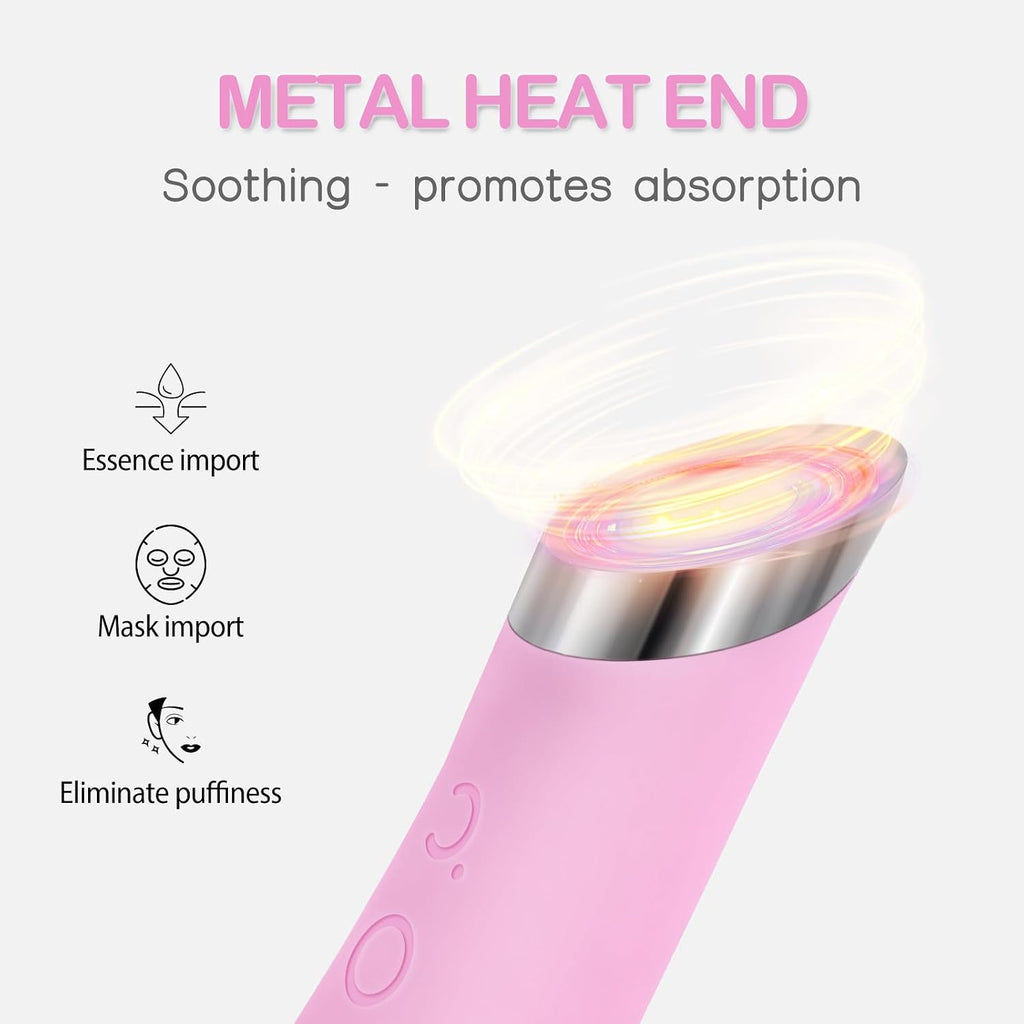 PRITECH Facial Cleansing Brush, Rechargeable Silicone Face Scrubber with Heat Massage End, Vibrating Exfoliator Scrubber