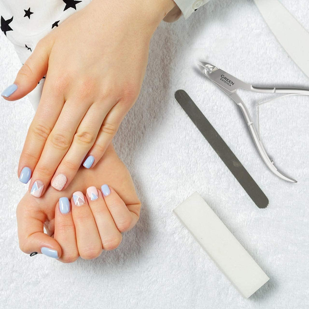 Professional Cuticle Trimmer, Cuticle Remover Double Spring (Silver)