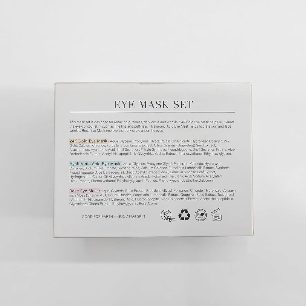 PEAUAMIE Under Eye Patches Gold and Hyaluronic Acid for puffy eyes,Rose Eye Masks for Dark Circles and Puffiness skin ca