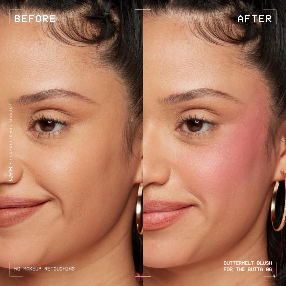 NYX PROFESSIONAL MAKEUP Buttermelt Powder Blush, Fade and Transfer-Resistant Blush, Up to 12HR Make Up Wear, Vegan Formu