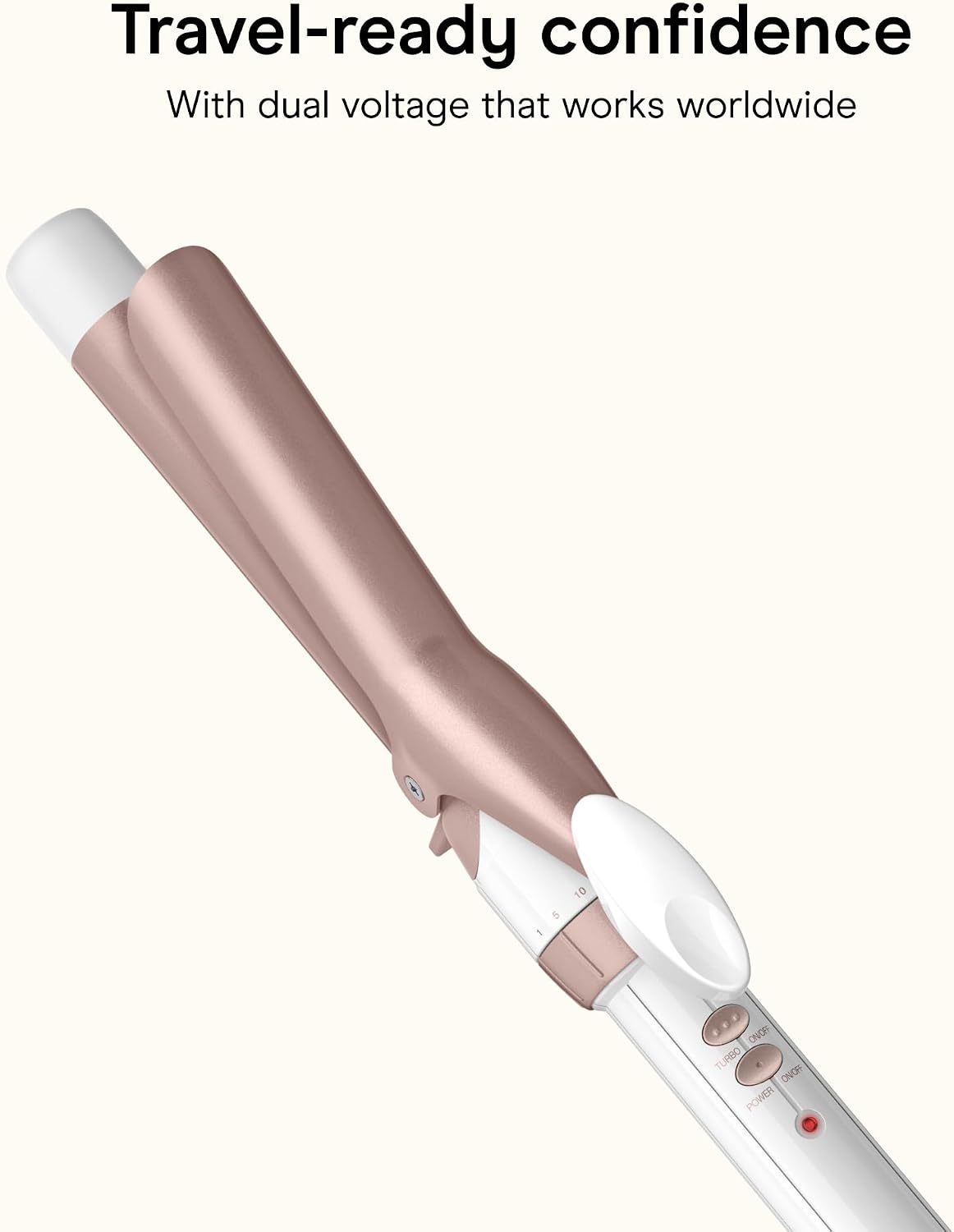 Conair Curling Iron, Double Ceramic, 1-in. Barrel, White/Rose Gold