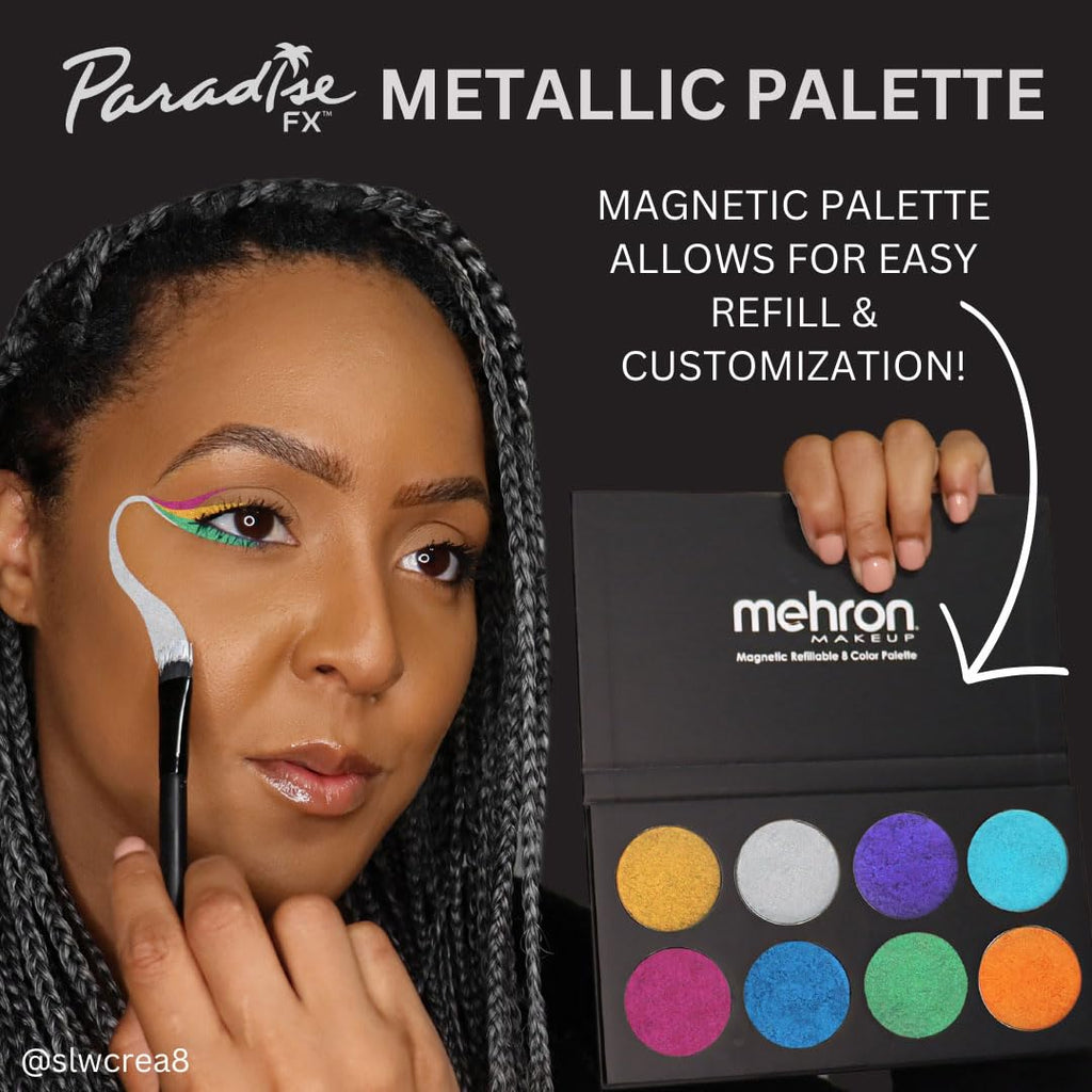 Mehron Makeup Paradise FX - METALLIC PALETTE, Water-Activated Face Paint