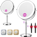 Auxmir 9" 5000mAh Magnifying Mirror, 1X/30X Lighted Makeup Mirror, Chrome