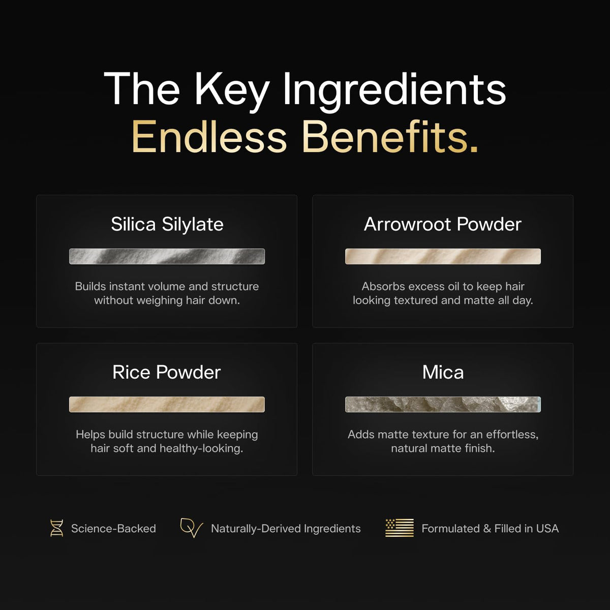 Based Hair Texturizing Powder, Lightweight Volumizing Styling with Matte Finish, Medium Hold for Short to Medium Length,