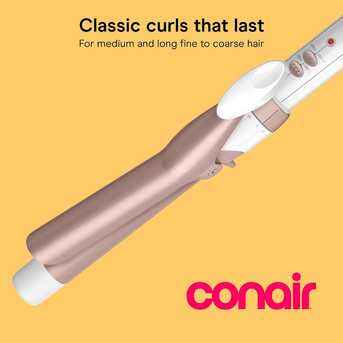 Conair Curling Iron, Double Ceramic, 1-in. Barrel, White/Rose Gold