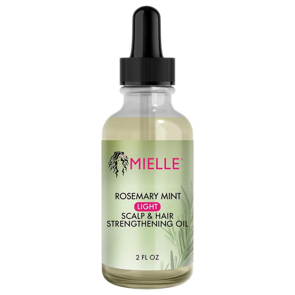 Mielle Organics Rosemary & Mint Light Hair Oil, Split Ends & Dry Scalp Treatment - Infused with Biotin & Essential Oils 