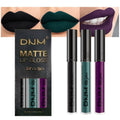 evpct 3Pcs Dark Black Green Purple Matte Liquid Lipstick Lip Stain Sets for Women Long Lasting Waterproof, 24 Hours Goth