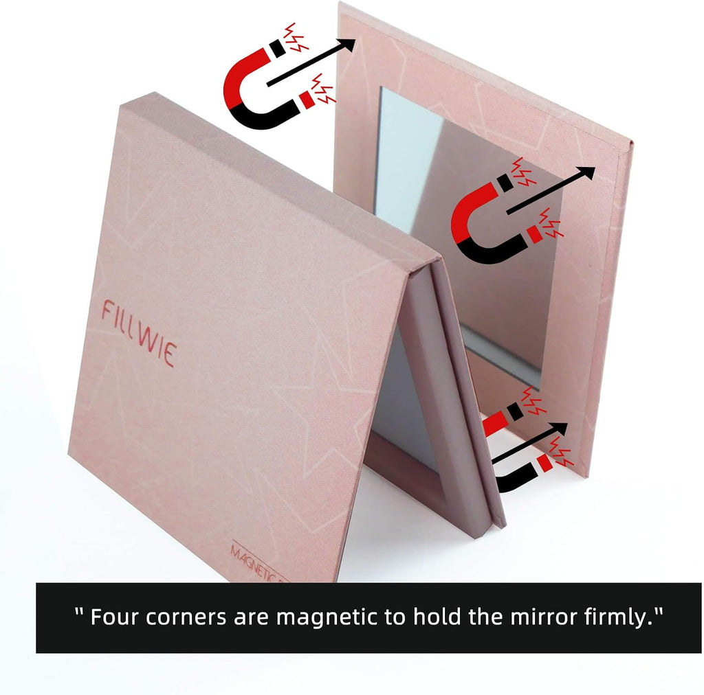 Pink Empty Magnetic Makeup Palette with Mirror (Detachable) – Small