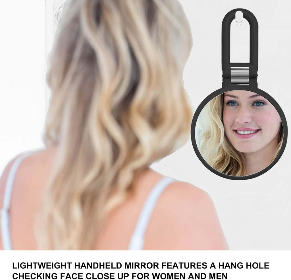 CLSEVXY Magnifying Handheld Mirror Double Sided, 1X 15X Magnification Hand Mirrors, Travel Folding Hand Held Mirror, 360