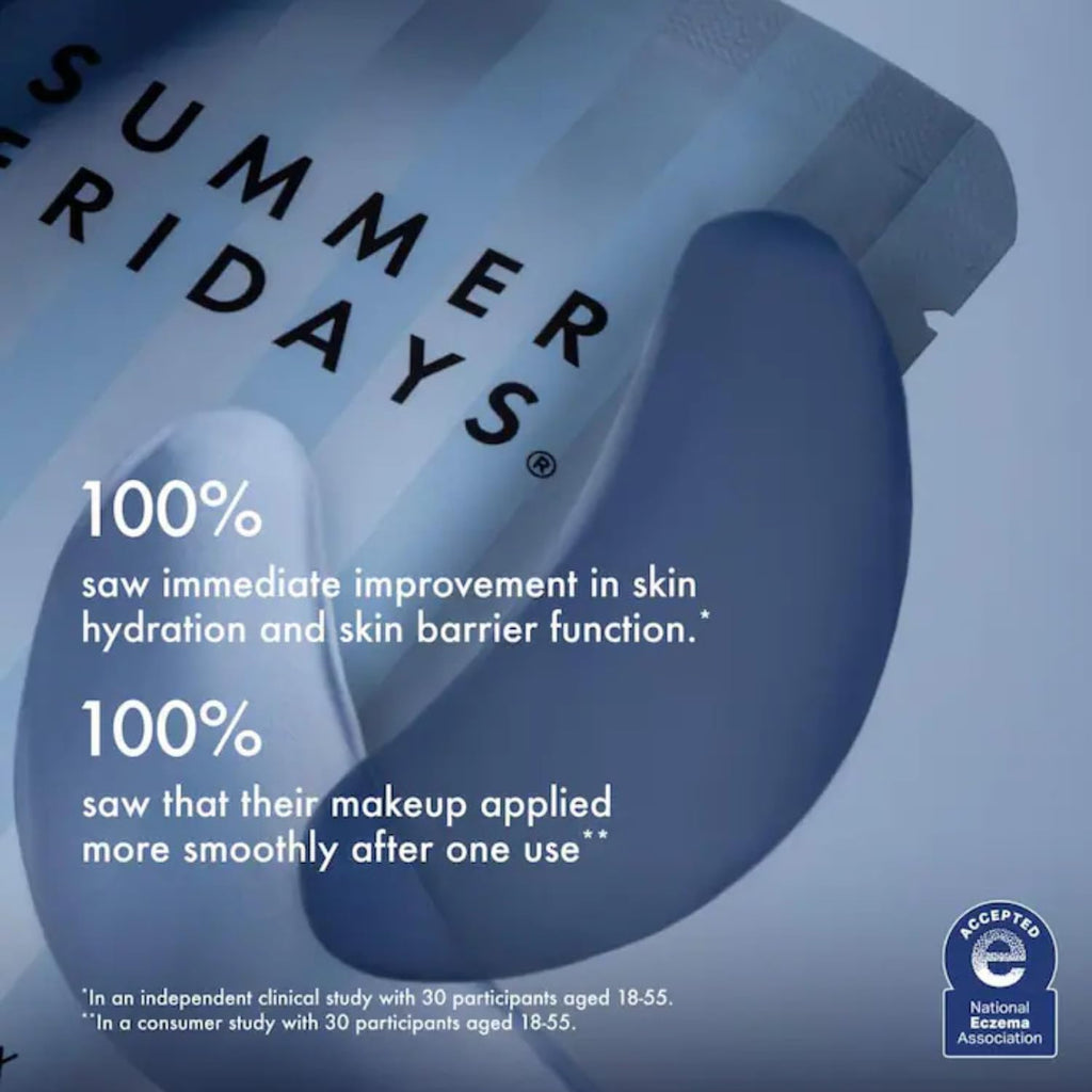 Summer Fridays Jet Lag Hydrating Eye Patches - De-puffing Hydrogel Under Eye Masks with Hyaluronic Acid, Caffeine + Pept