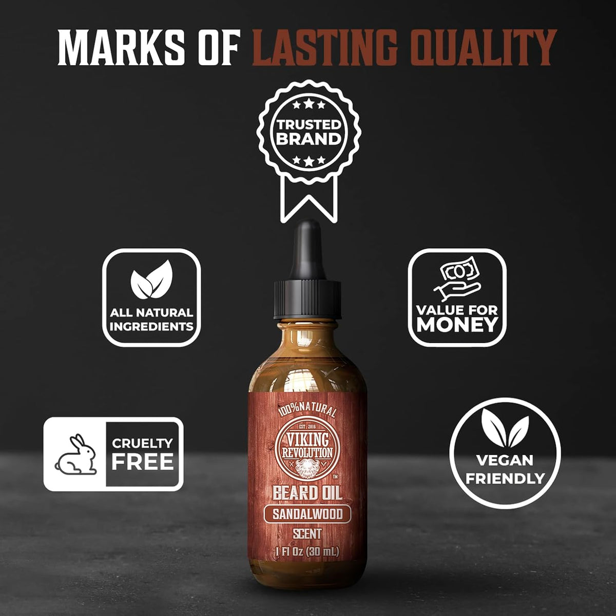 Viking Revolution Beard Oil - Sandalwood - 1 fl oz