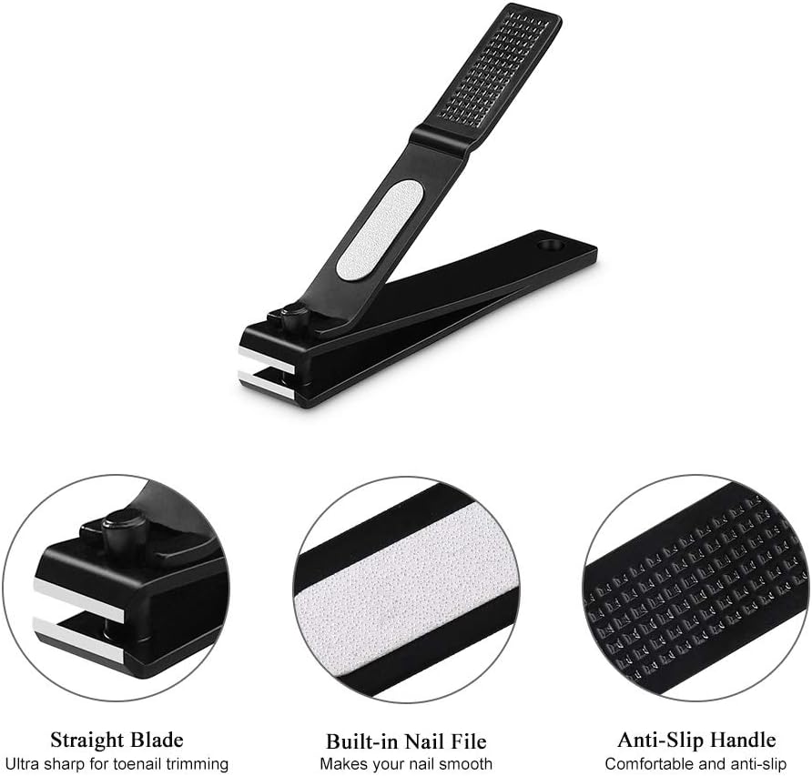 Nail Clippers Set with Visibly Tin Case, Black