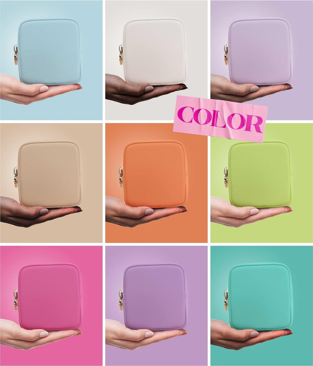 Embla Small Makeup Bag for Purse, Mini Waterproof Nylon Cosmetic Pouch, Durable and Lightweight Travel Toiletry Bag with