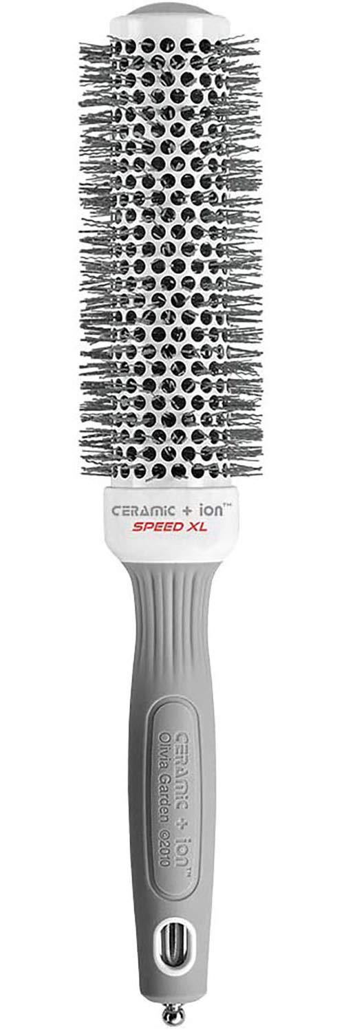 Olivia Garden Ceramic + Ion Speed XL - Extra-Long Round Thermal Hair Brush - Not Electrical - Professional Blowout Brush