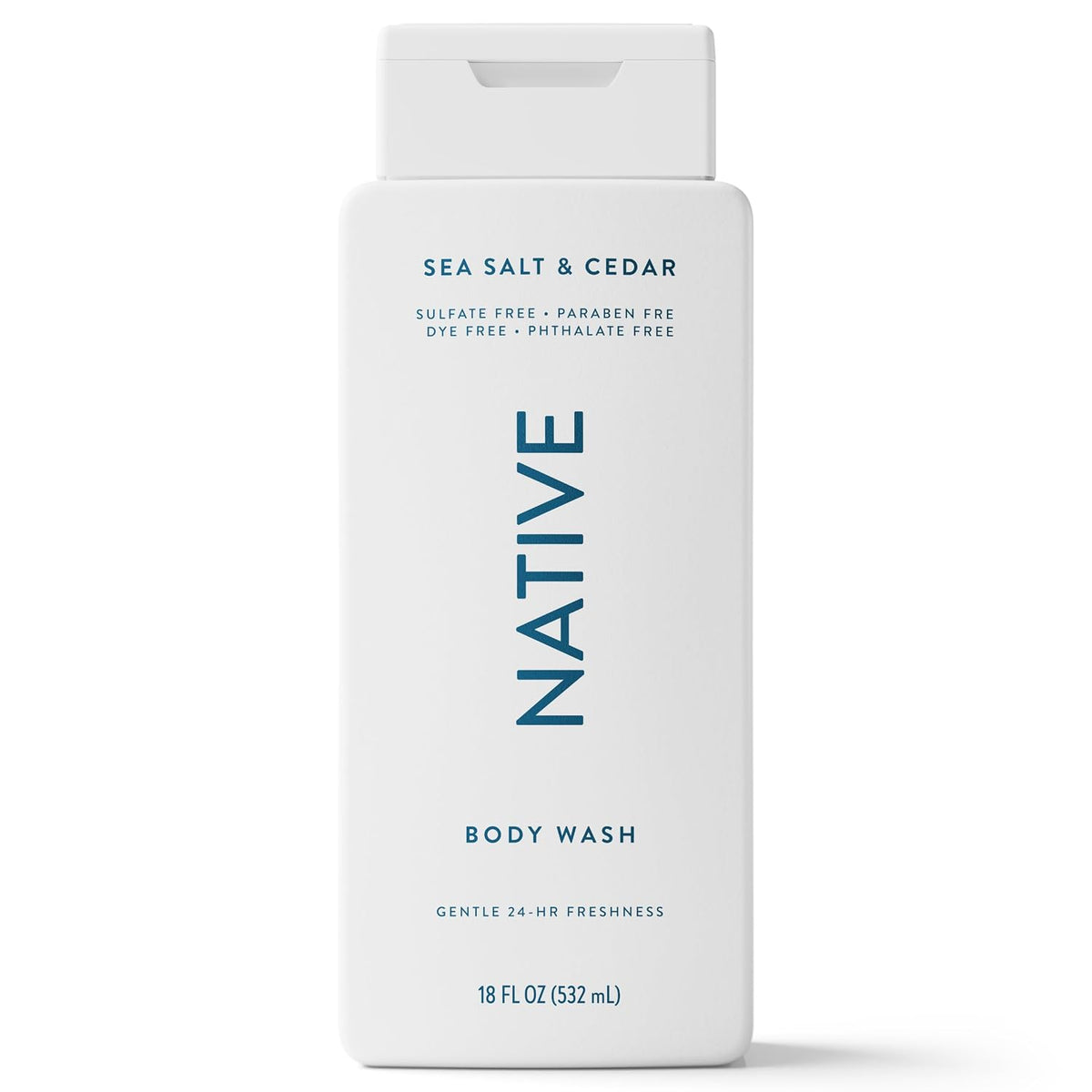 Native Clean Body Wash for Women & Men, Sea Salt & Cedar Scent, 18 fl oz