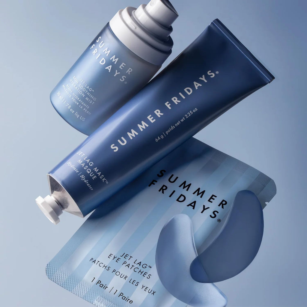 Summer Fridays Jet Lag Hydrating Eye Patches - De-puffing Hydrogel Under Eye Masks with Hyaluronic Acid, Caffeine + Pept