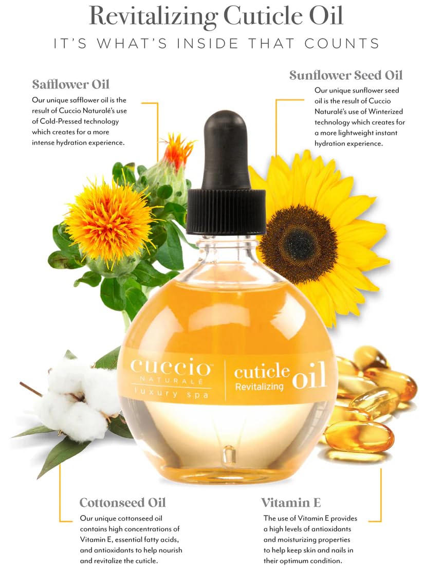 Cuccio Naturale Revitalizing- Hydrating Oil For Repaired Cuticles Overnight - Remedy For Damaged Skin And Thin Nails - P
