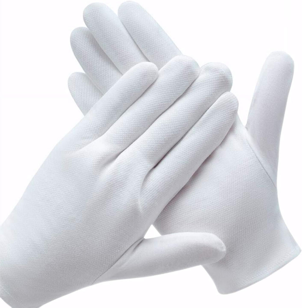 3 Pairs White Cotton Gloves for Dry Hands Eczema SPA Moisturizing - Work Glove Liners for Serving Costume Inspection