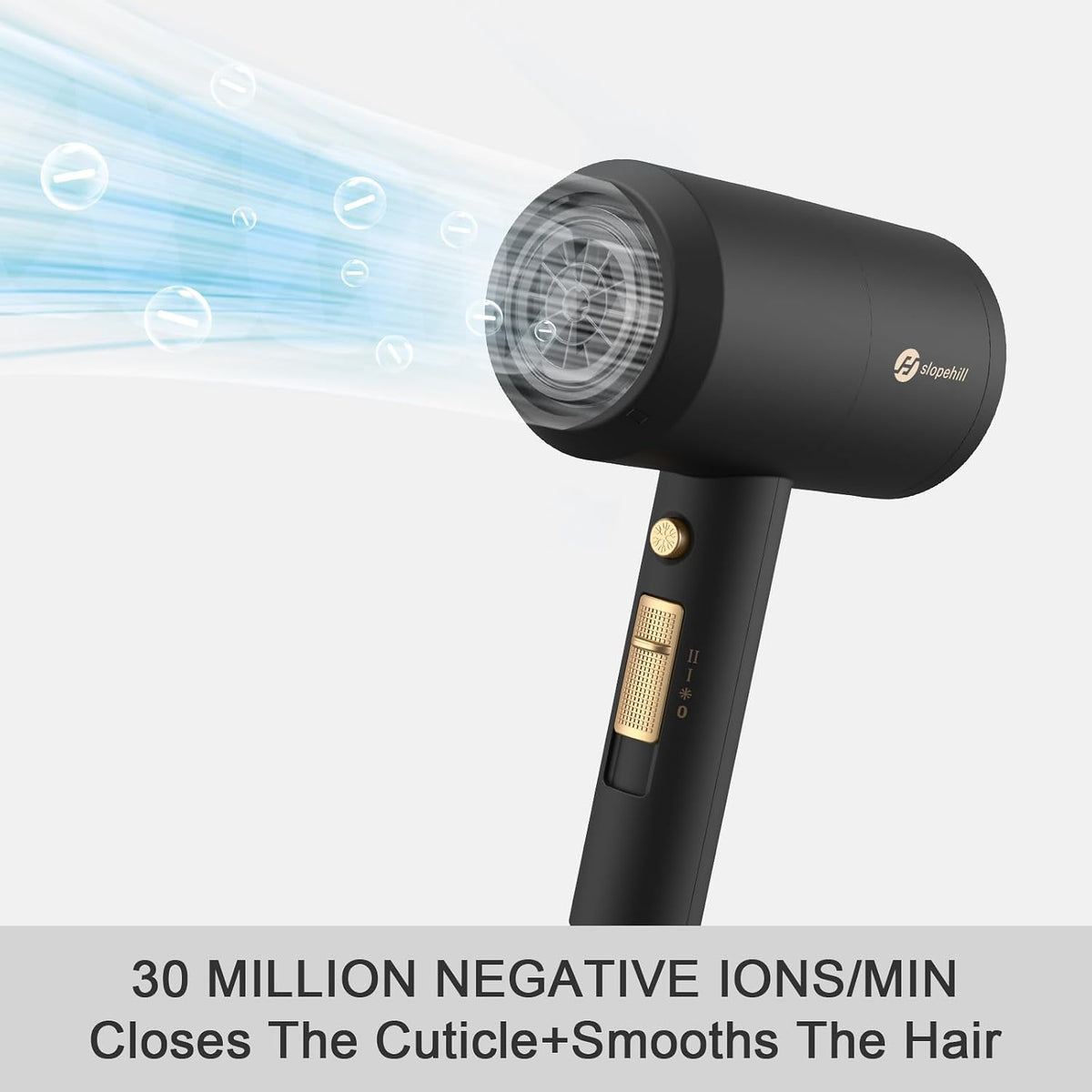 slopehill Professional Ionic Hair Dryer, Powerful 1800W Fast Drying Low Noise Blow Dryer with 2 Concentrator Nozzle 1 Di
