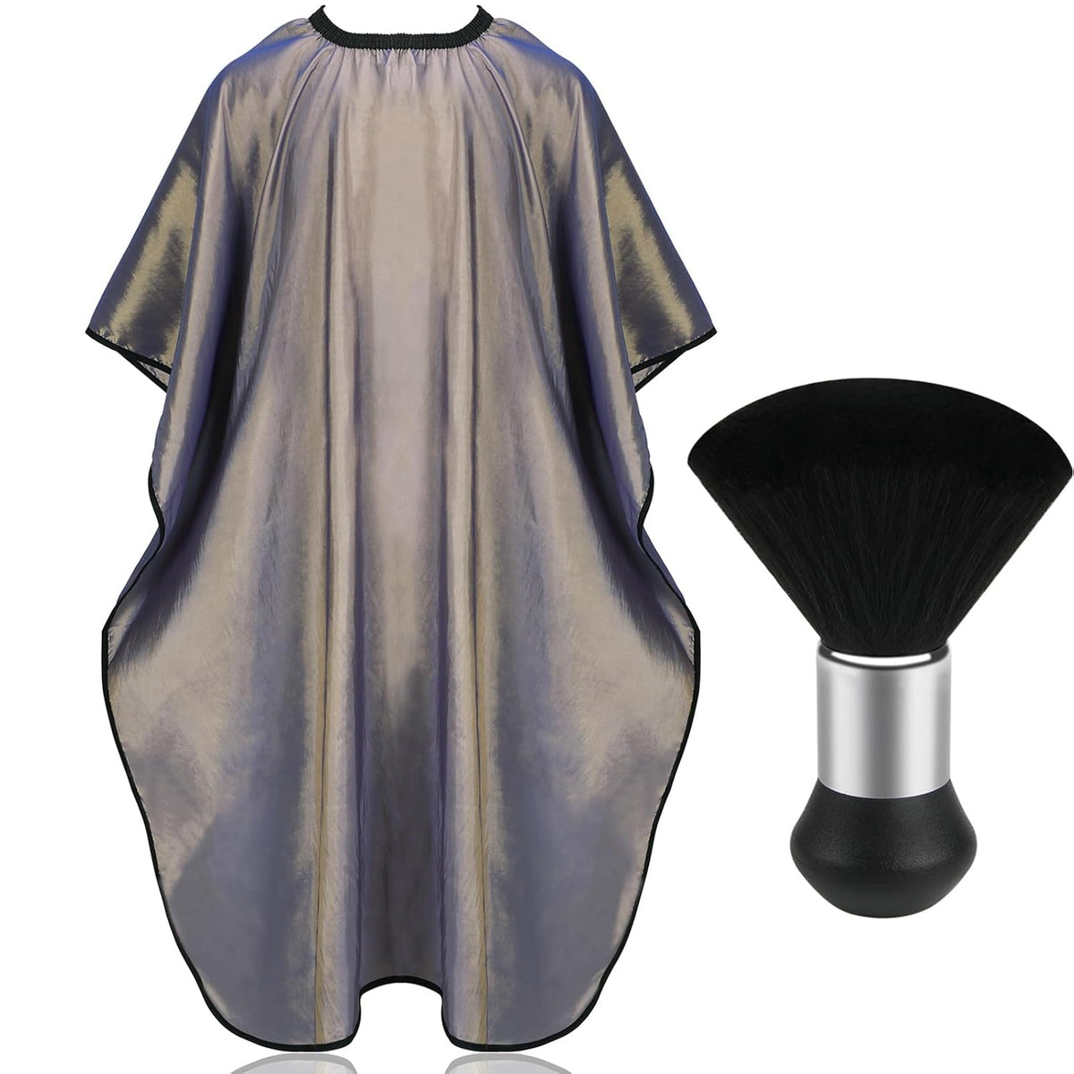 FEBSNOW Barber Cape Professional Hair Cutting Cape with Neck Duster Brush