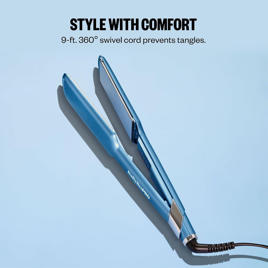 BabylissPRO Nano Titanium Ultra-Sleek Hair Straightener, Flat Iron for All Hair Types