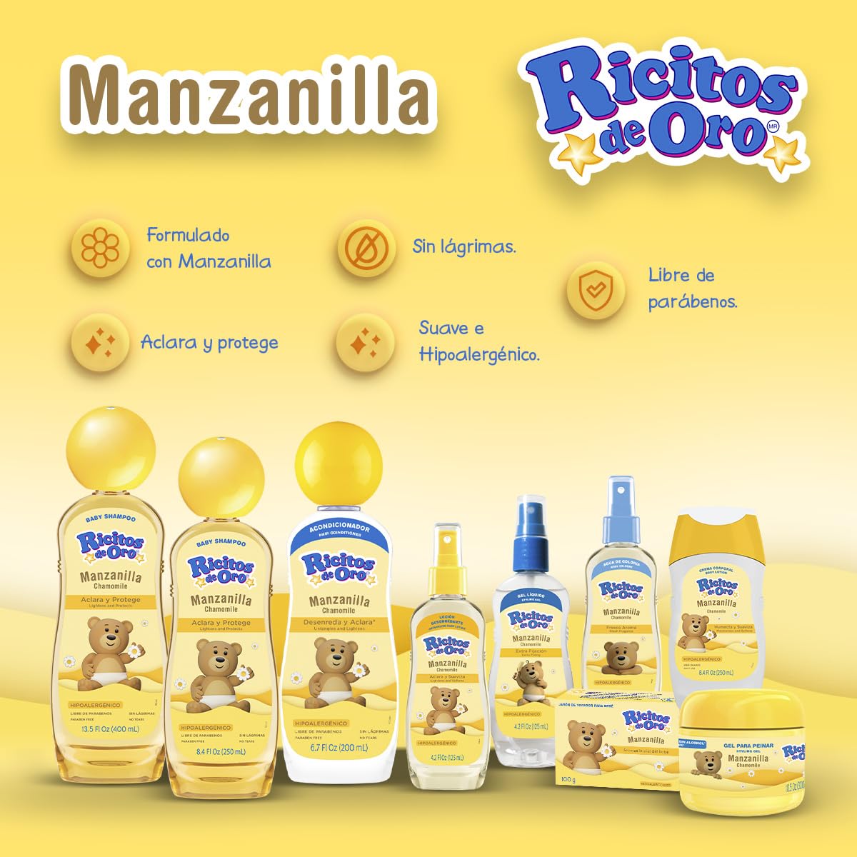 Ricitos de Oro Clarifying Lotion Chamomile Goldilocks 125 Ml, Colour, 125 Ml, Pack of/Pack, Yellow