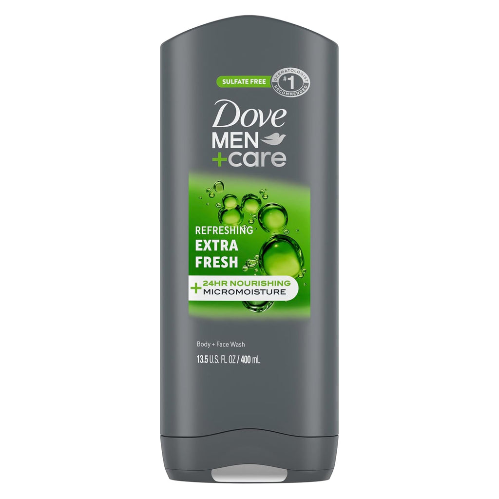 DOVE MEN + CARE Body and Face Wash, Refreshing Extra Fresh for Men, 30 oz