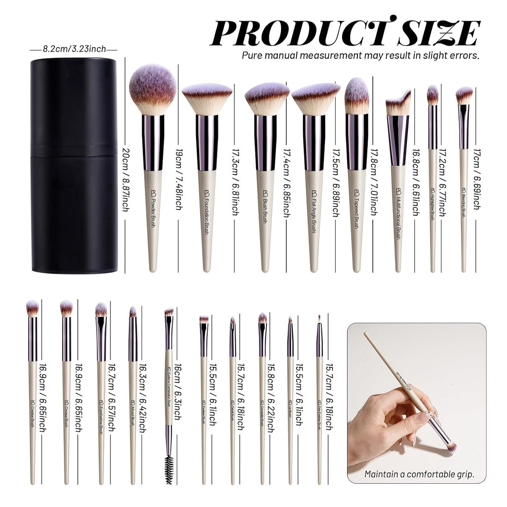 BS-MALL Makeup Brush Set 18 Pcs Professional Foundation Powder Concealers Eyeshadow Blush Synthetic Makeup Brushes with 