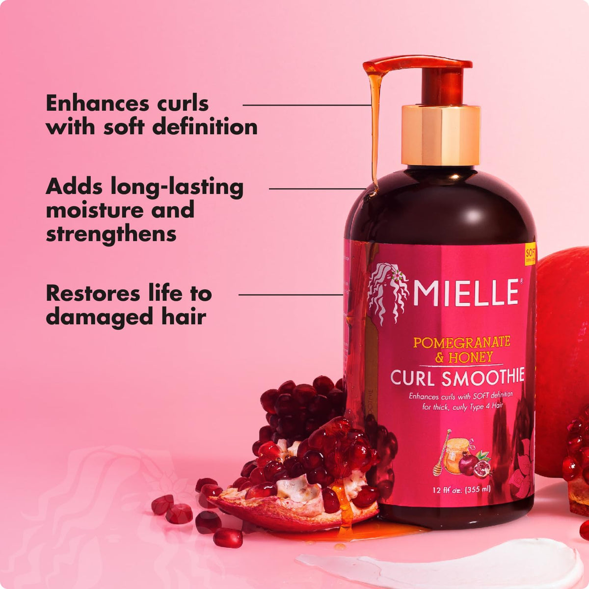 Mielle Organics Pomegranate & Honey Leave-In Conditioner, 12 Fl Oz