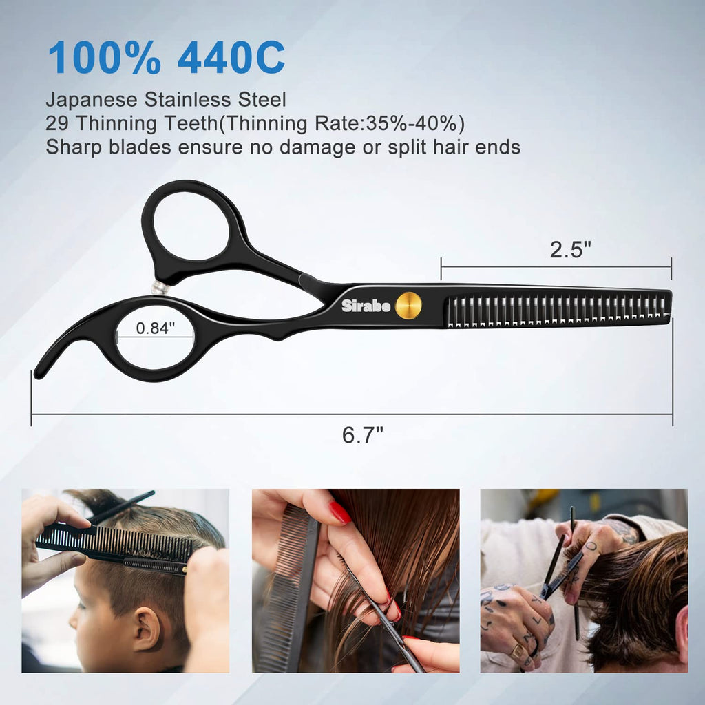 10 PCS Hair Cutting Scissors Set, Professional Haircut Scissors Kit with Cutting Scissors, Thinning Shears, Comb, Cape, 