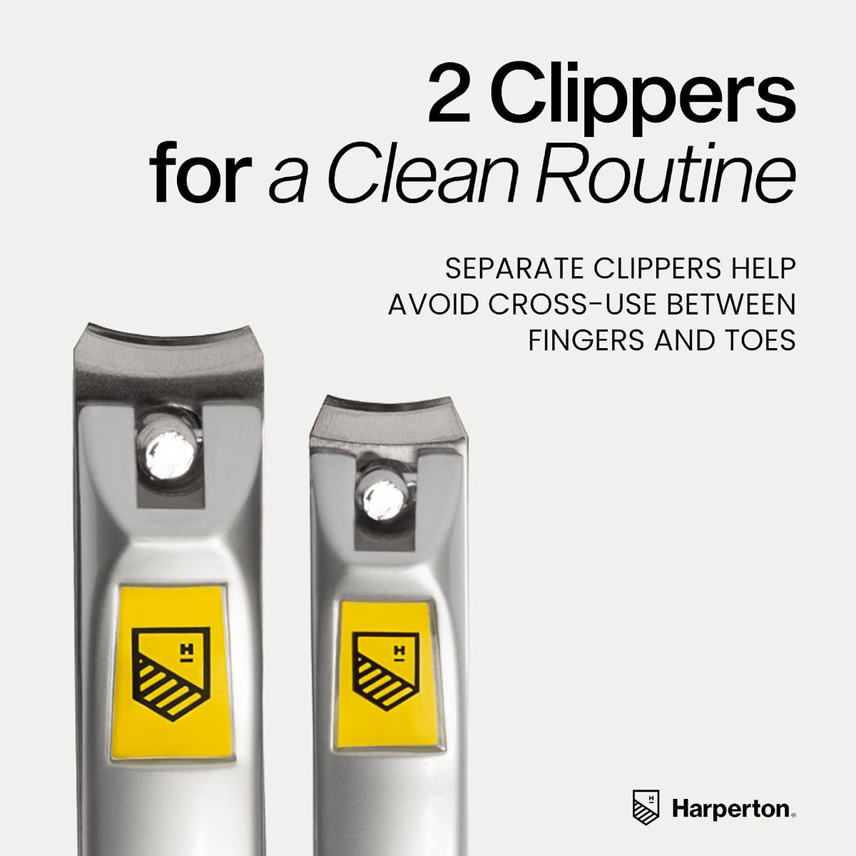 Ultra Sharp Nail Clippers Set for Men & Women - 2 Pack Professional Stainless Steel Toe Nail Clippers with Built-in File